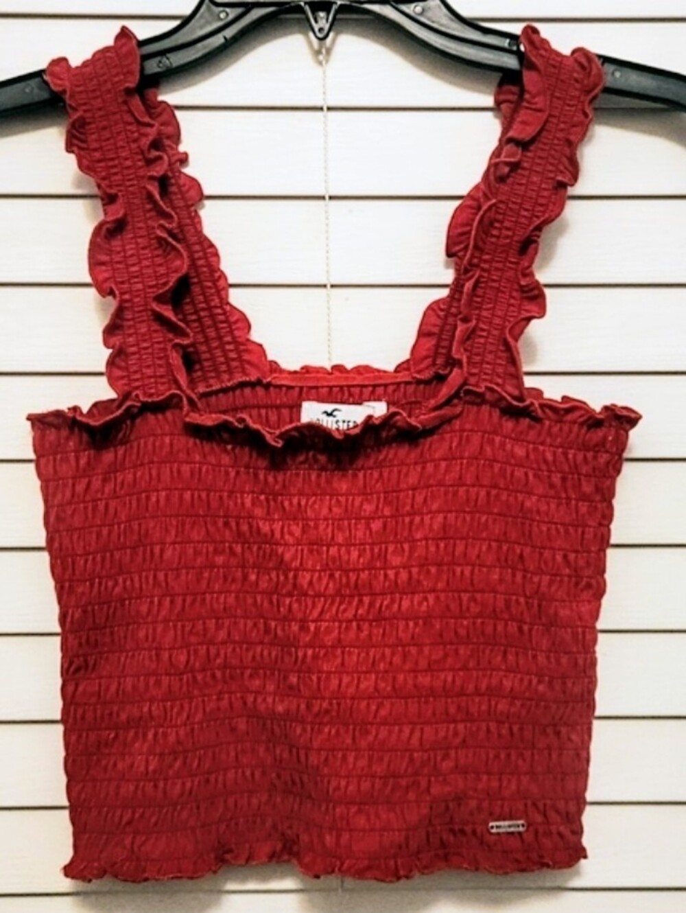 Hollister Red Ruched Crop Top! Size Small
